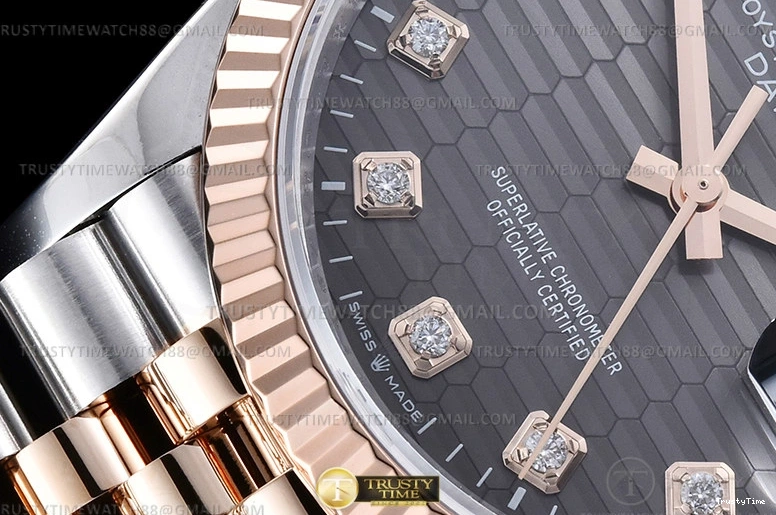 0203 TimelessDesign RDJ0454C – DJ 36mm Jub Flt 904L RG SS P-Grey Dia VSF VS 763